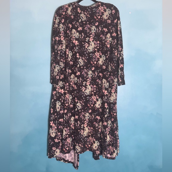 LuLaRoe Black Floral Cozy Duster Sweater - Picture 2 of 5